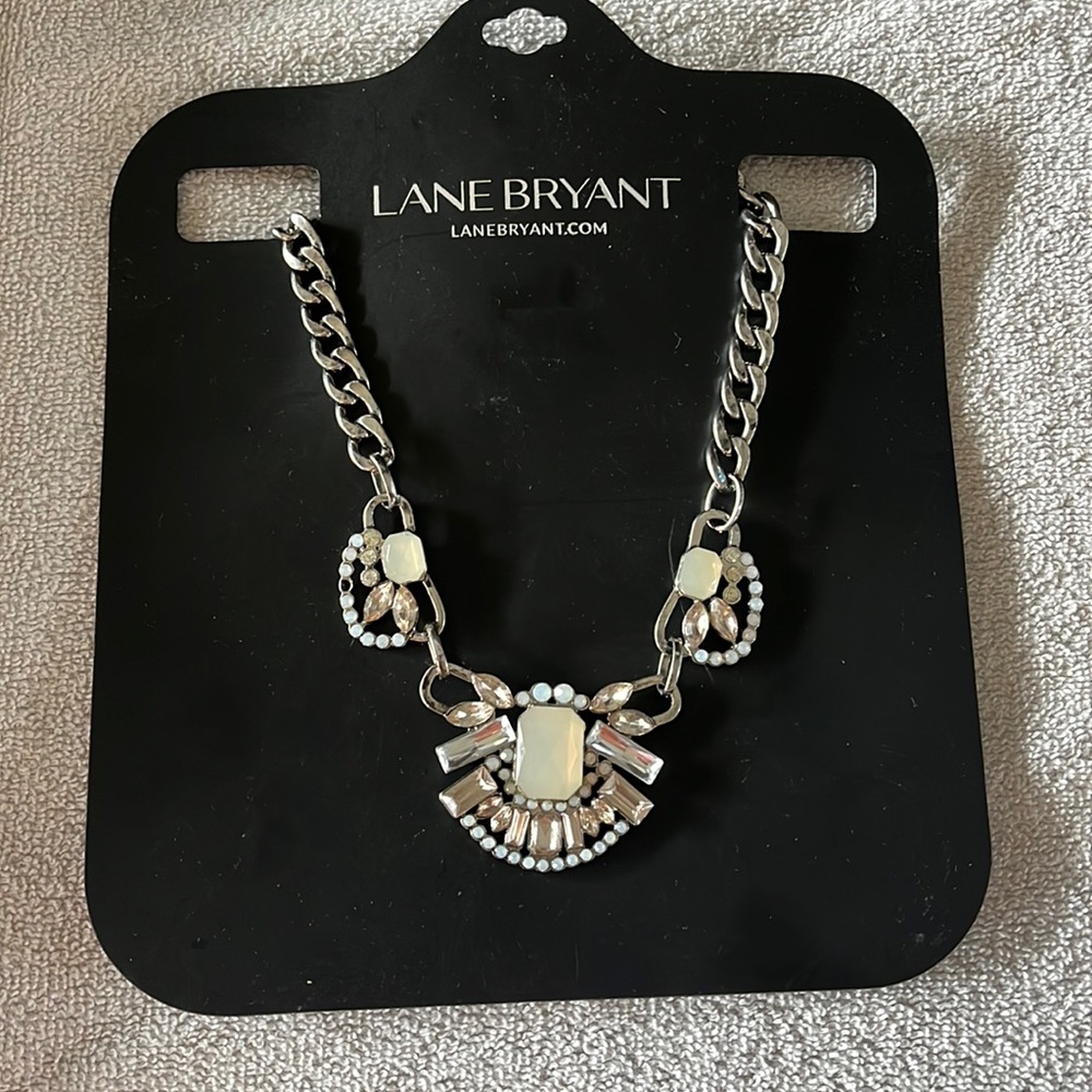 Lane Bryant Statement Necklace Silver Tone Chain One Size